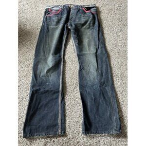 SYN Jeans Mens Blue Prankster Straight Pockets Size 40W X 34L Cotton Button Fly